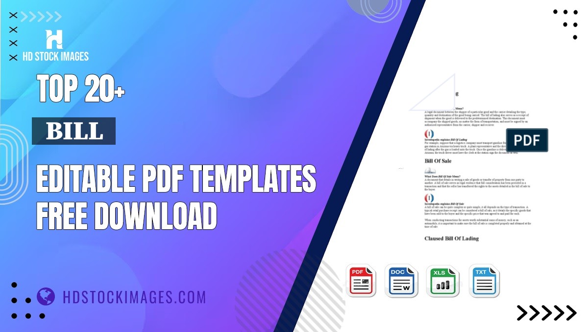 Top 20+  Bill  Editable PDF Templates Free Download