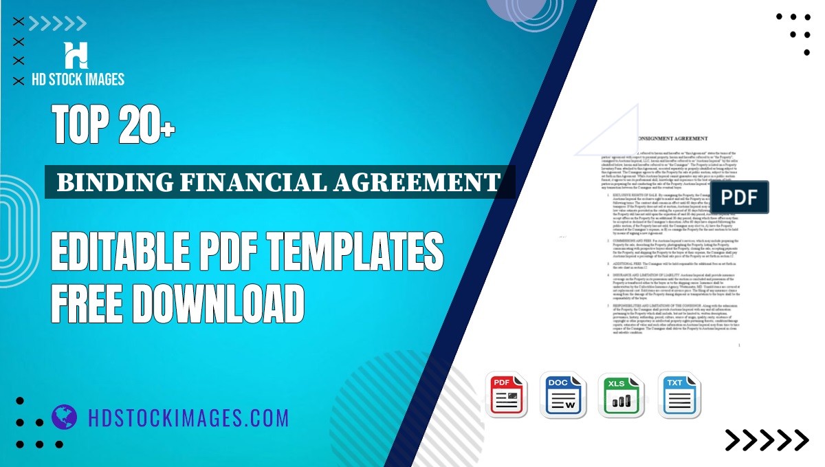 Top 20+ Binding Financial Agreement  Editable PDF Templates Free Download