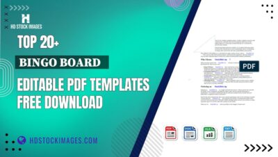 Top 20+ Bingo Board   Editable PDF Templates Free Download