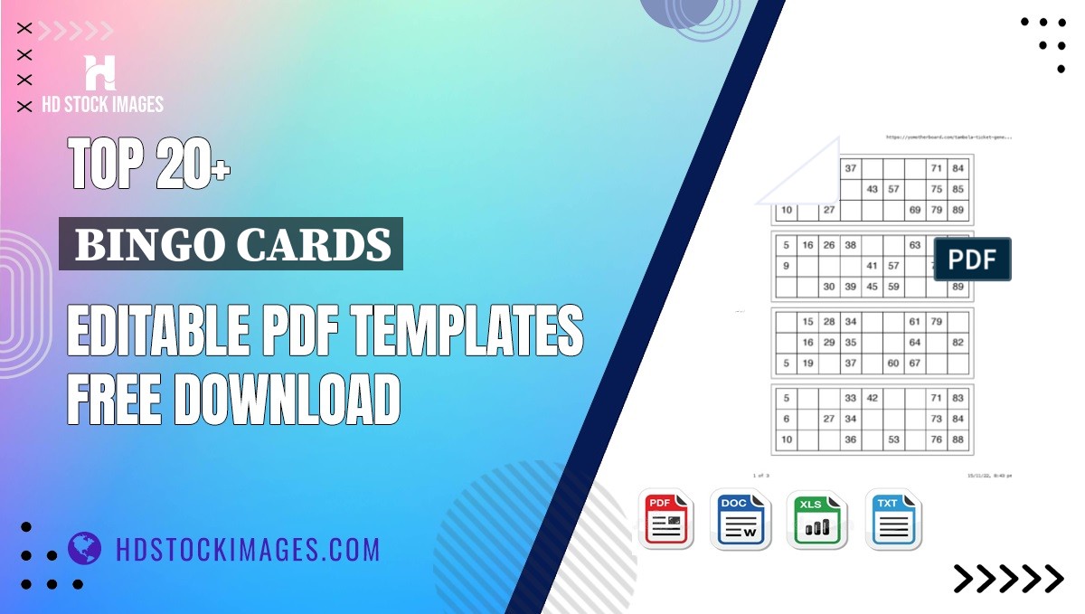 Top 20+ Bingo Cards Editable PDF Templates Free Download