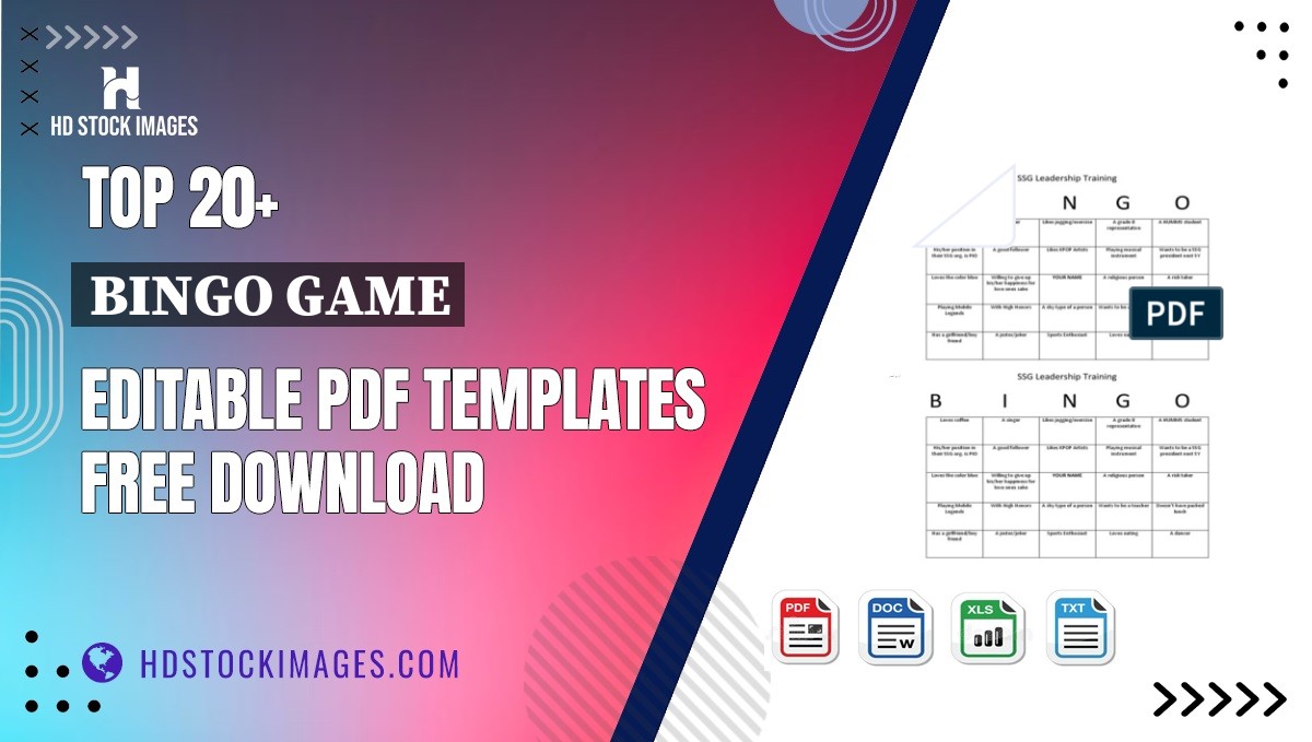 Top 20+ Bingo Game Editable PDF Templates Free Download