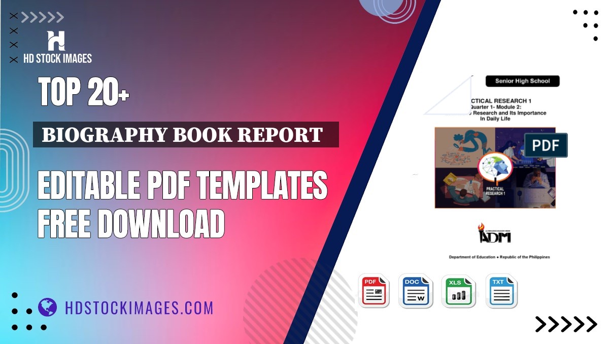 Top 20+ Biography Book Report   Editable PDF Templates Free Download