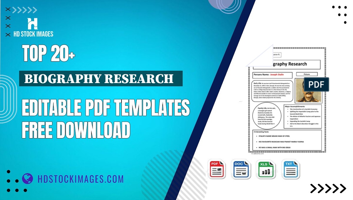 Top 20+ Biography Research   Editable PDF Templates Free Download