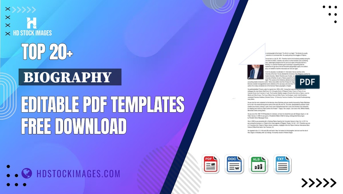 Top 20+ Biography   Editable PDF Templates Free Download