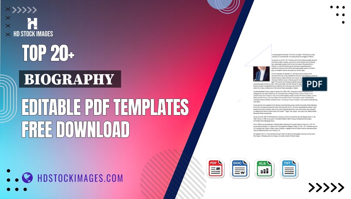 Top 20+ Biography  Editable PDF Templates Free Download