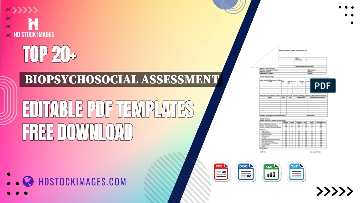 Top 20+ Biopsychosocial Assessment Editable PDF Templates Free Download