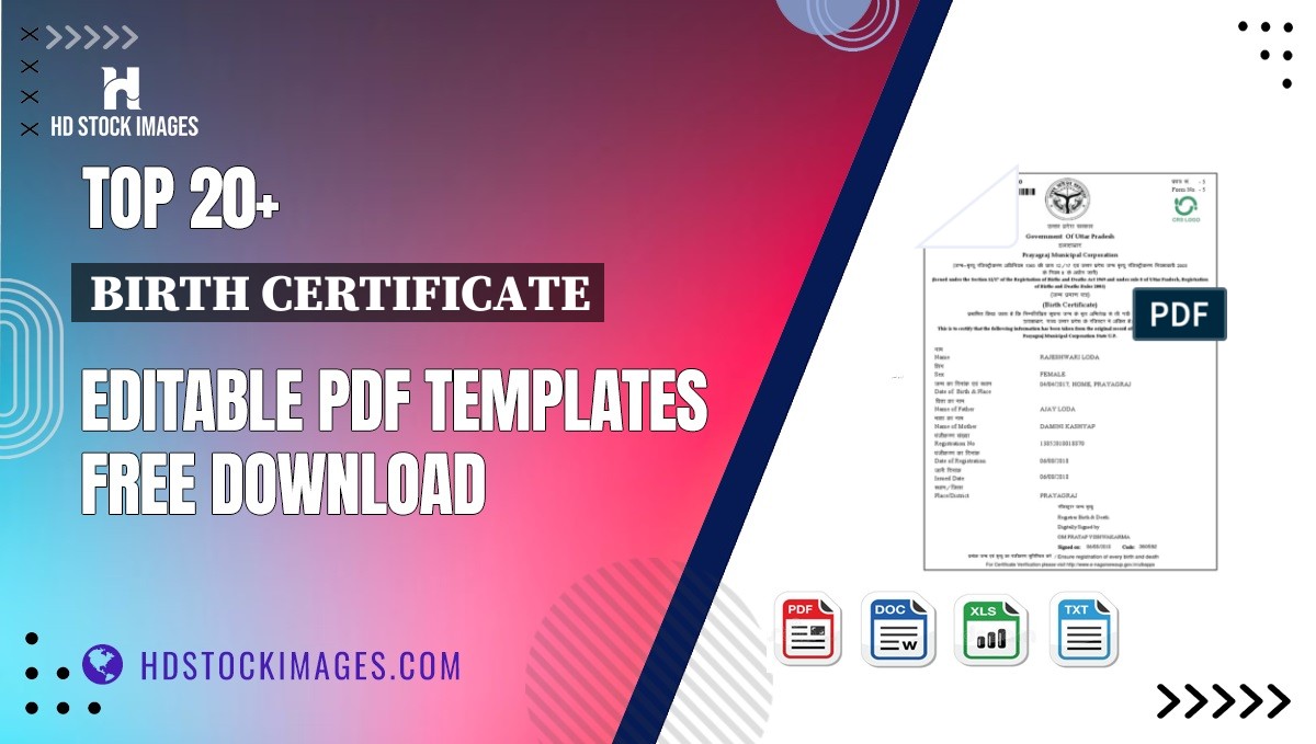 Top 20+ Birth Certificate Editable PDF Templates Free Download