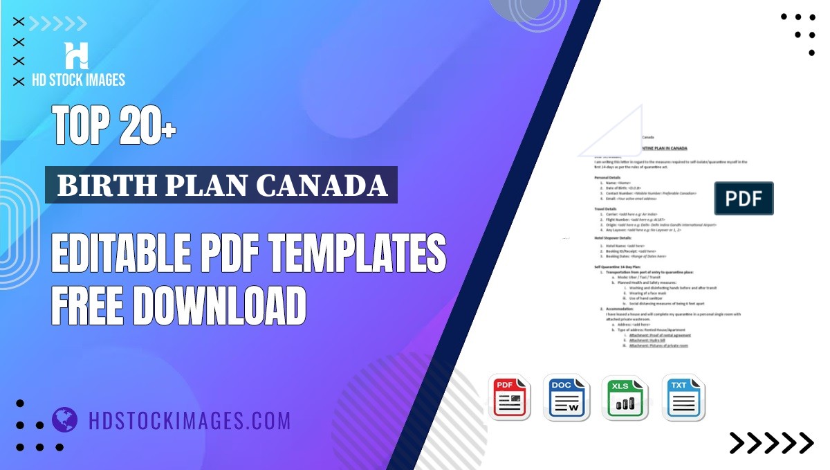 Top 20+ Birth Plan Canada Editable PDF Templates Free Download