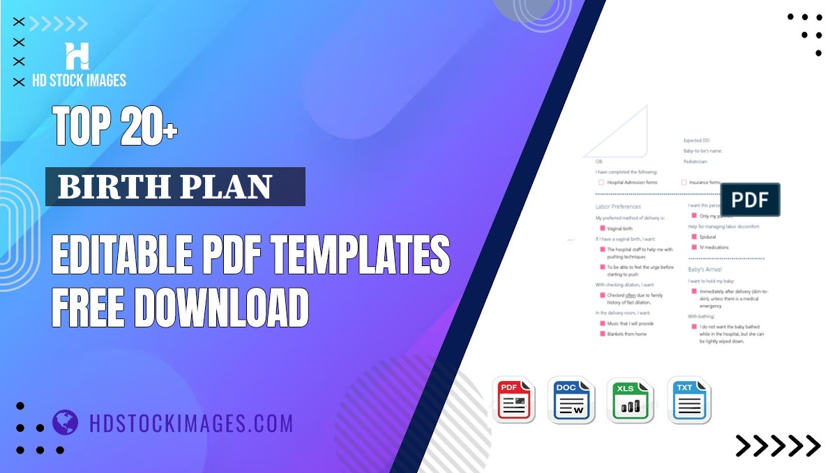 Top 20+ Birth Plan    Editable PDF Templates Free Download