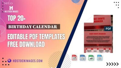 Top 20+ Birthday Calendar   Editable PDF Templates Free Download