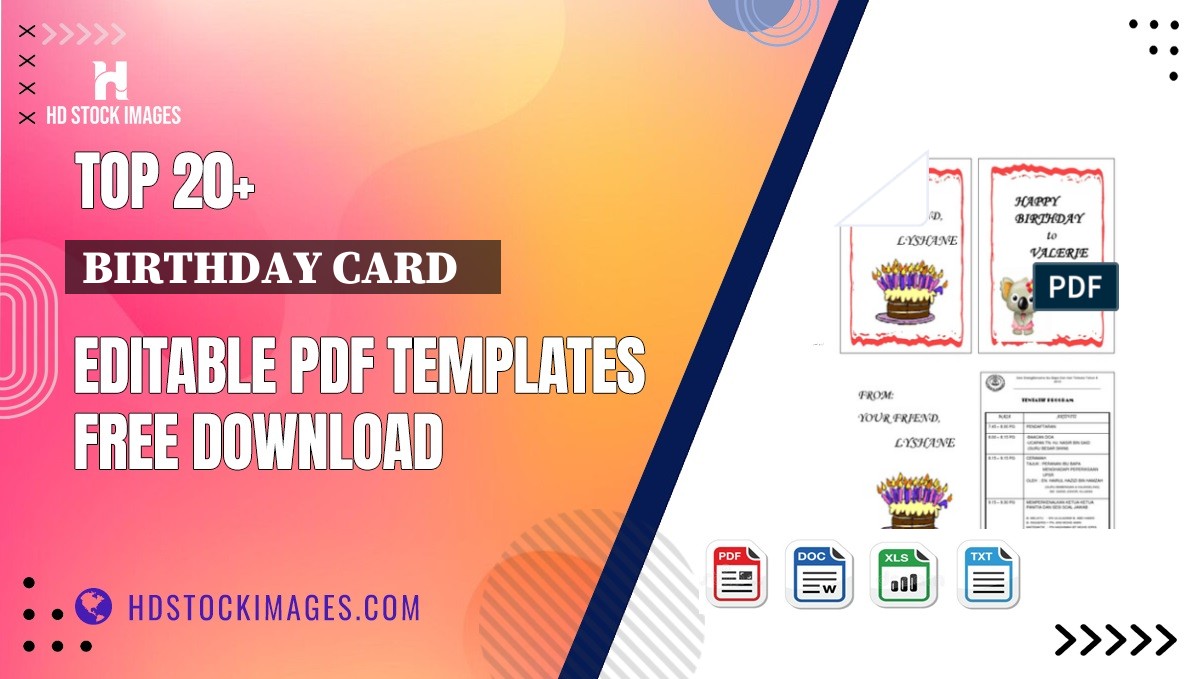 Top 20+ Birthday Card    Editable PDF Templates Free Download