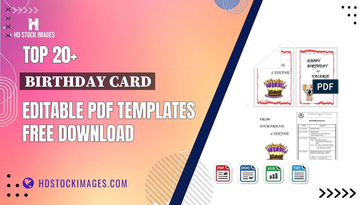 Top 20+ Birthday Card Editable PDF Templates Free Download