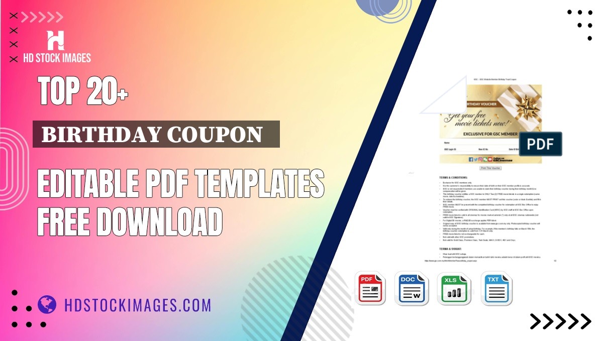 Top 20+ Birthday Coupon   Editable PDF Templates Free Download