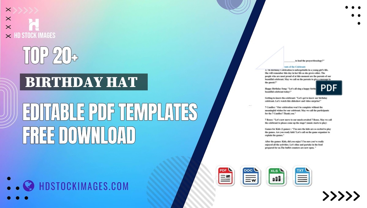 Top 20+ Birthday Hat   Editable PDF Templates Free Download