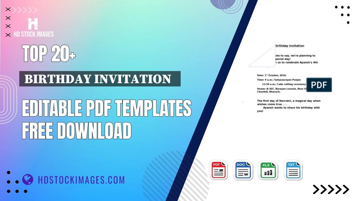 Top 20+ Birthday Invitation   Editable PDF Templates Free Download