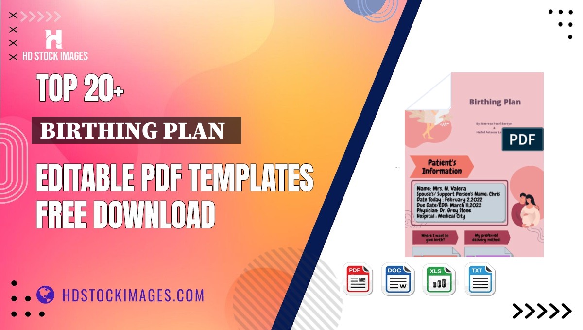 Top 20+ Birthing Plan   Editable PDF Templates Free Download