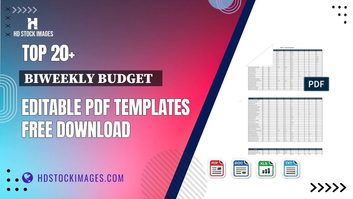 Top 20+ Biweekly Budget   Editable PDF Templates Free Download