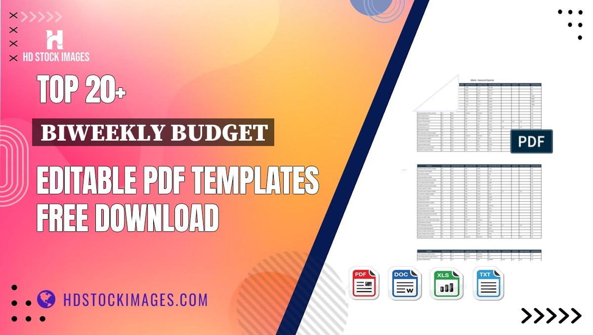 Top 20+ Biweekly Budget Editable PDF Templates Free Download