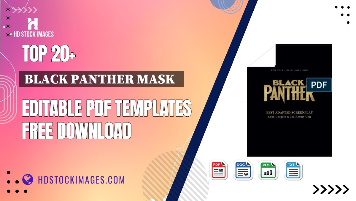 Top 20+ Black Panther Mask   Editable PDF Templates Free Download