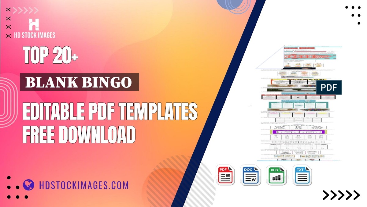 Top 20+ Blank Bingo  Editable PDF Templates Free Download