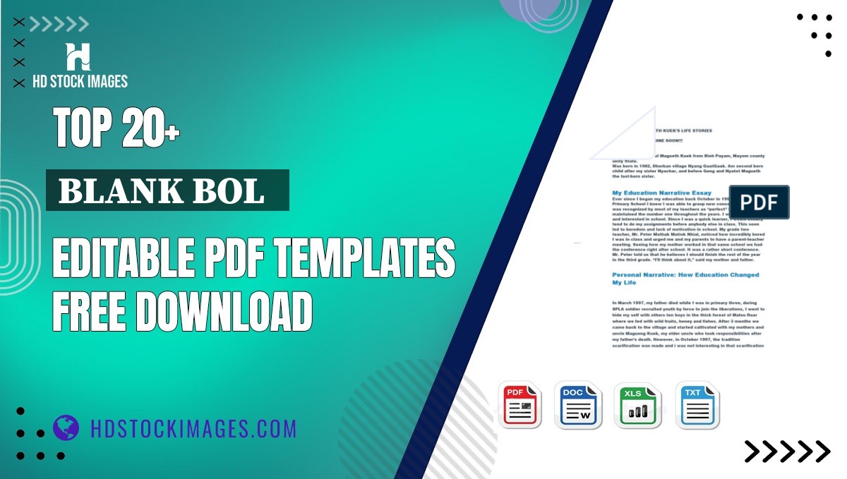 Top 20+ Blank Bol   Editable PDF Templates Free Download