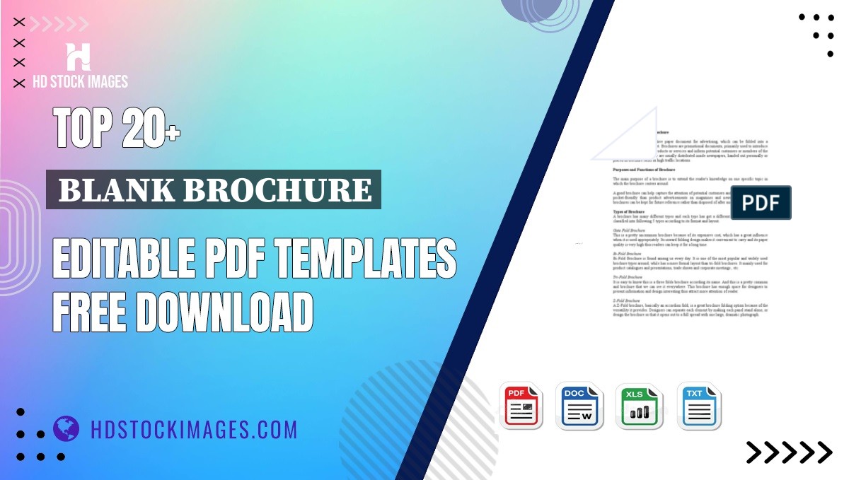 Top 20+ Blank Brochure Editable PDF Templates Free Download