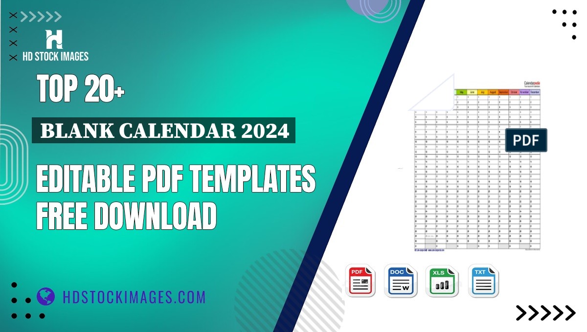 Top 20+ Blank Calendar 2024 Editable PDF Templates Free Download