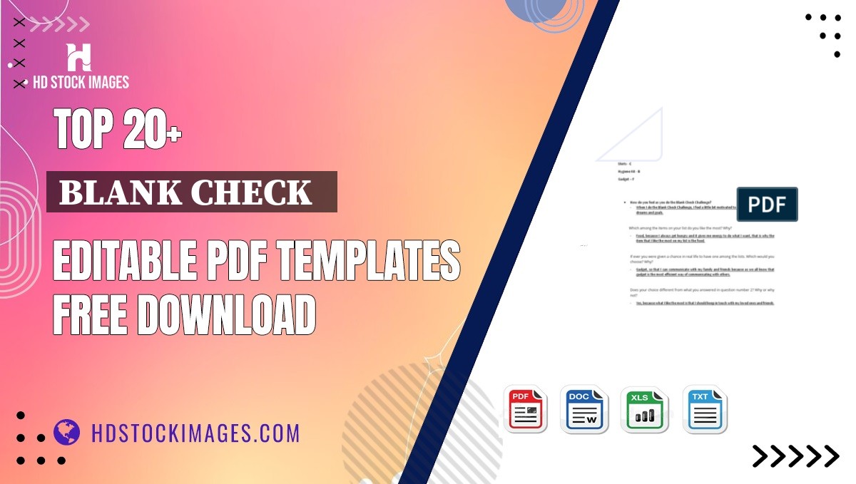 Top 20+ Blank Check   Editable PDF Templates Free Download