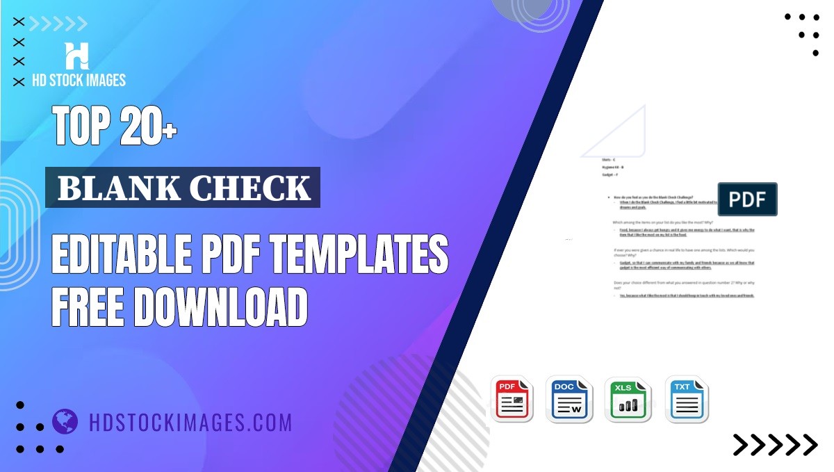 Top 20+ Blank Check Editable PDF Templates Free Download