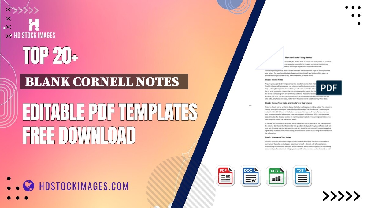 Top 20+ Blank Cornell Notes   Editable PDF Templates Free Download