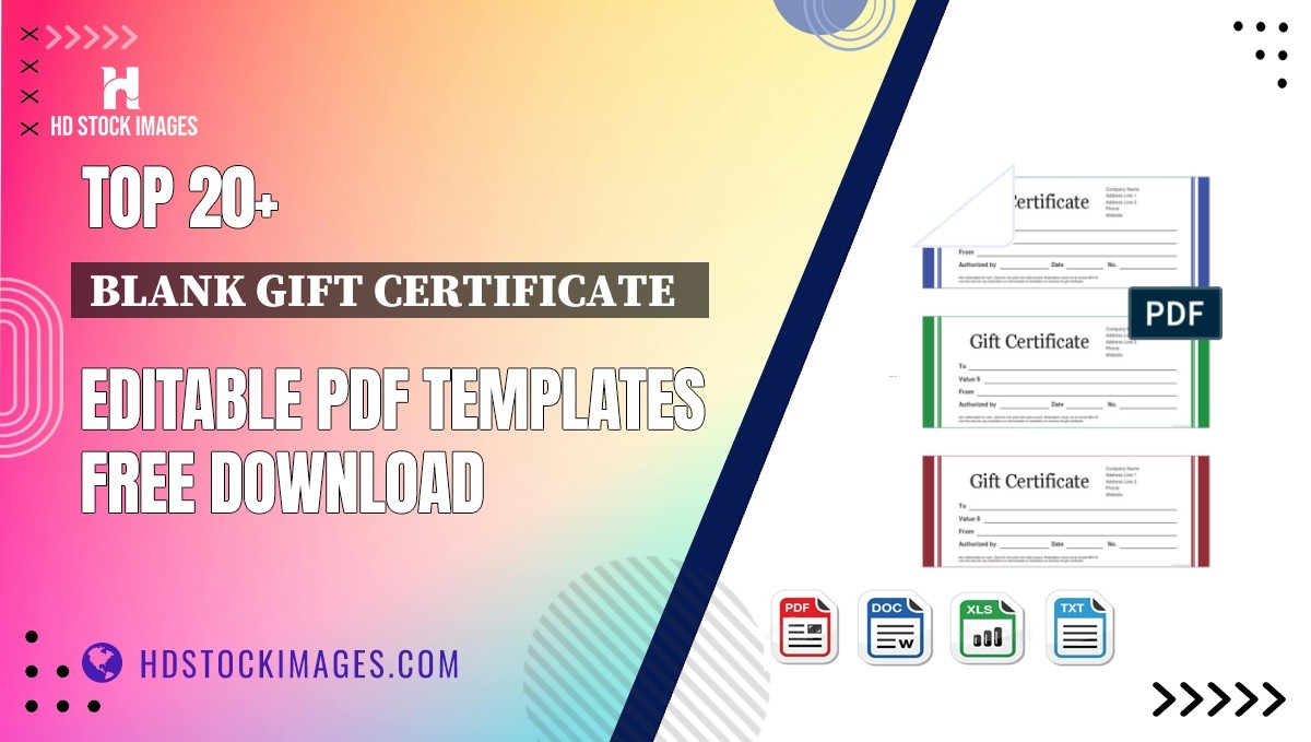 Top 20+ Blank Gift Certificate   Editable PDF Templates Free Download