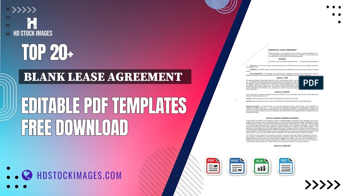 Top 20+ Blank Lease Agreement   Editable PDF Templates Free Download