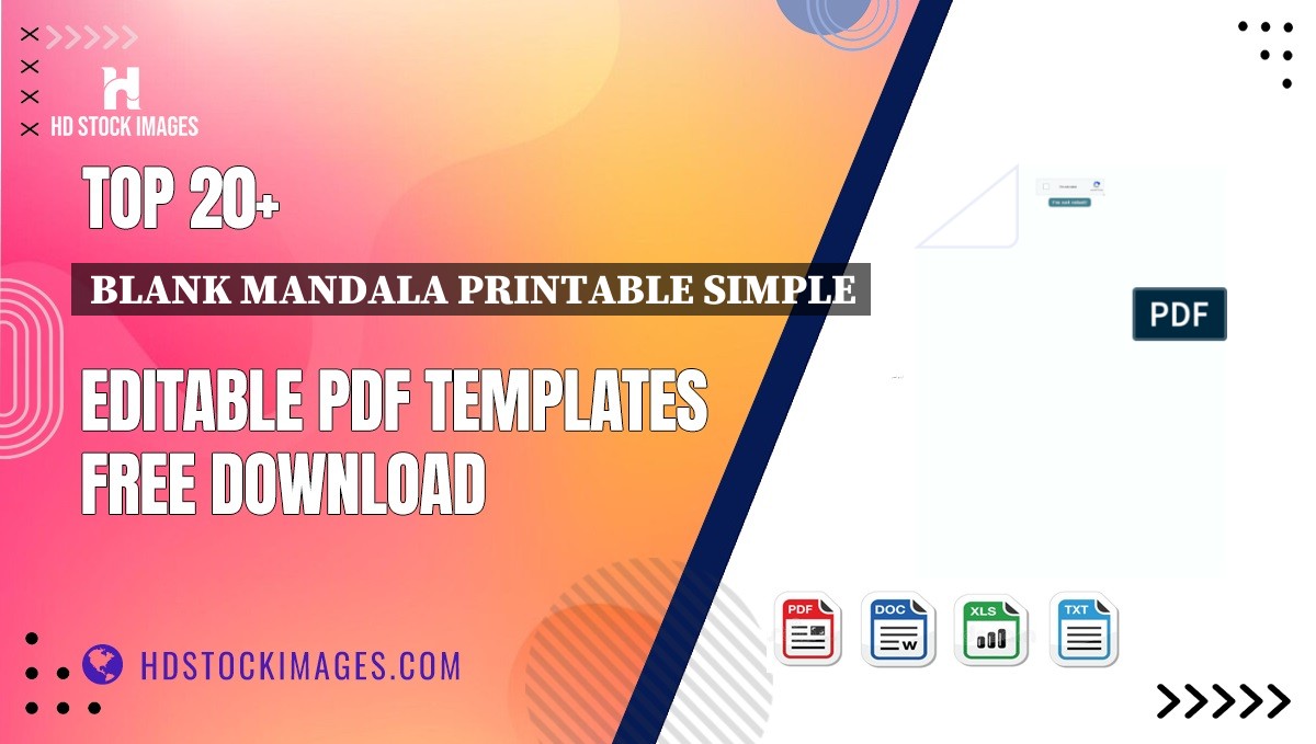 Top 20+ Blank Mandala Printable Simple Editable PDF Templates Free Download