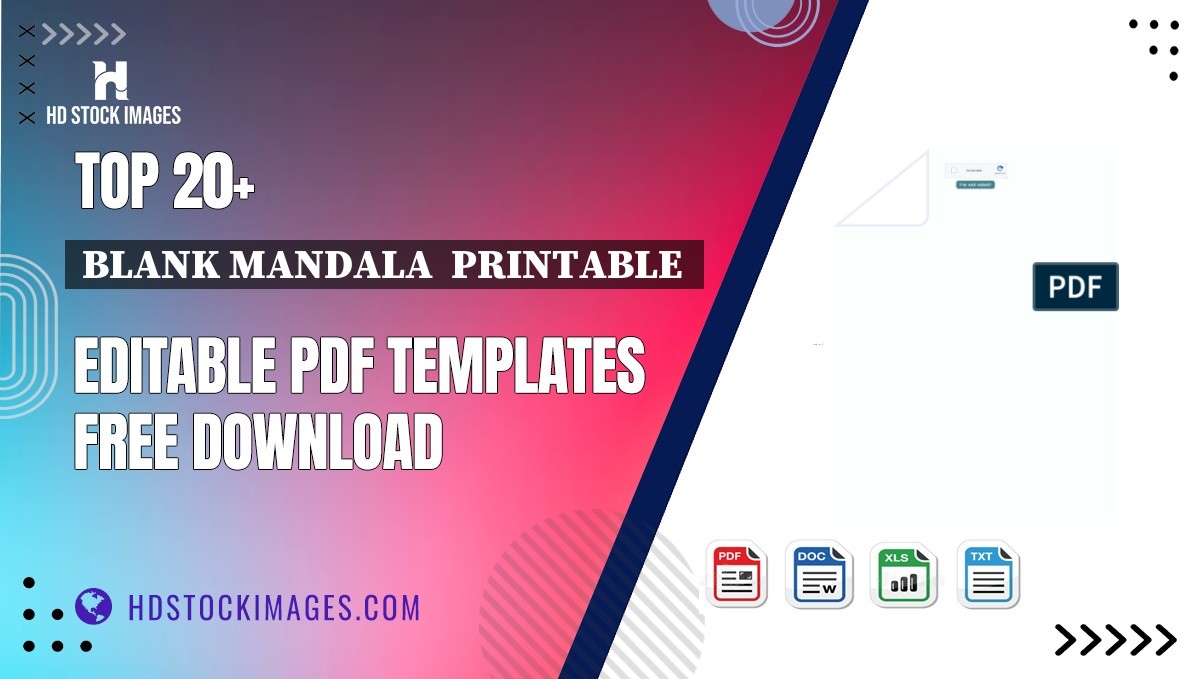 Top 20+ Blank Mandala  Printable  Editable PDF Templates Free Download