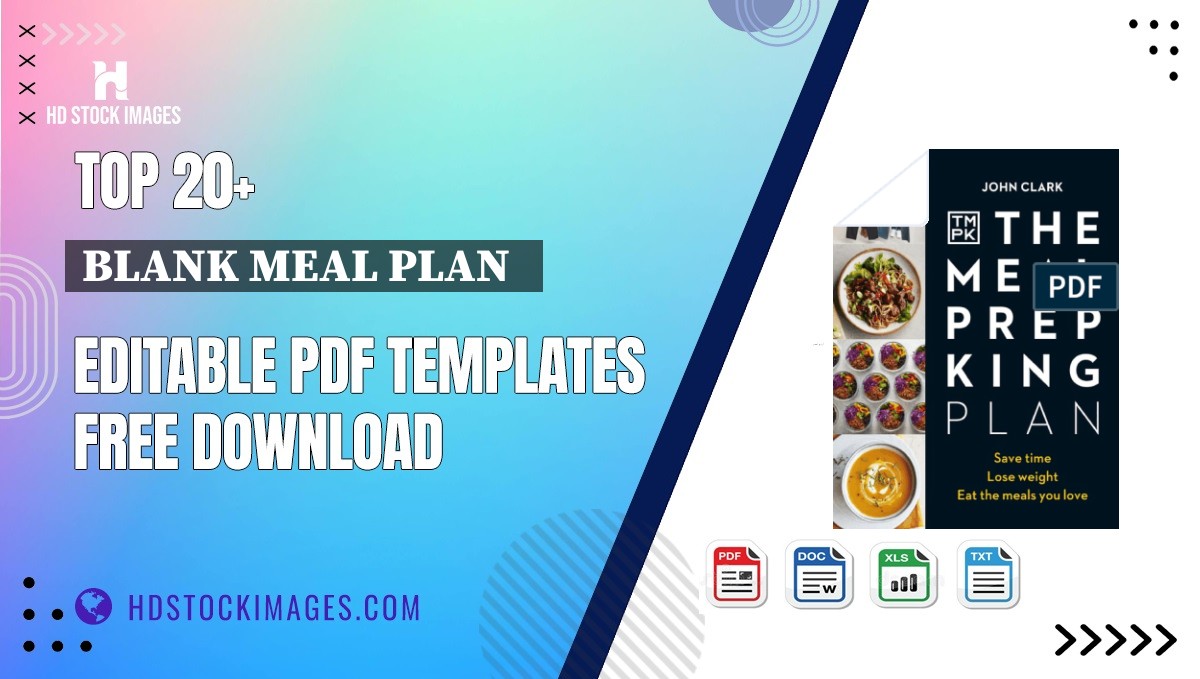 Top 20+ Blank Meal Plan   Editable PDF Templates Free Download