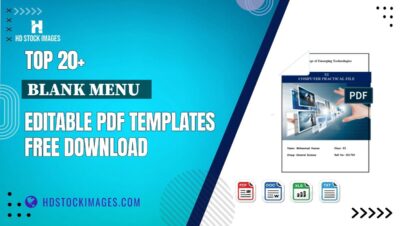 Top 20+ Blank Menu   Editable PDF Templates Free Download