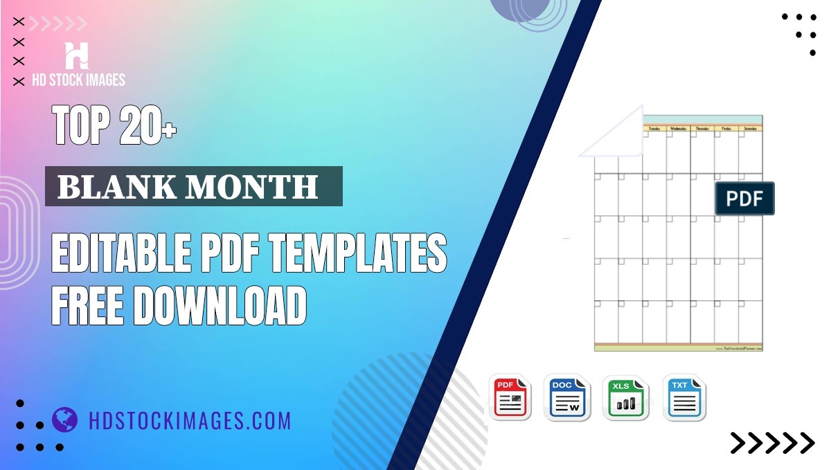 Top 20+ Blank Month   Editable PDF Templates Free Download