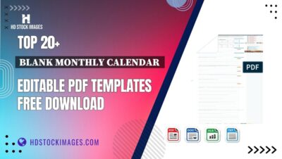 Top 20+ Blank Monthly Calendar Editable PDF Templates Free Download