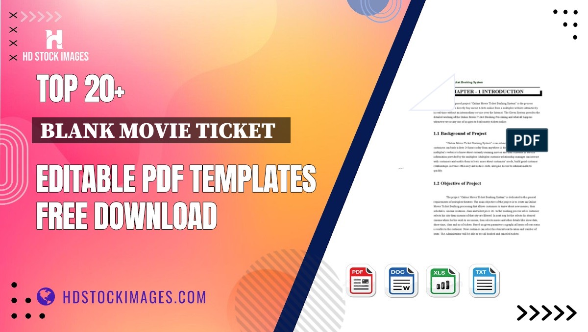 Top 20+ Blank Movie Ticket   Editable PDF Templates Free Download