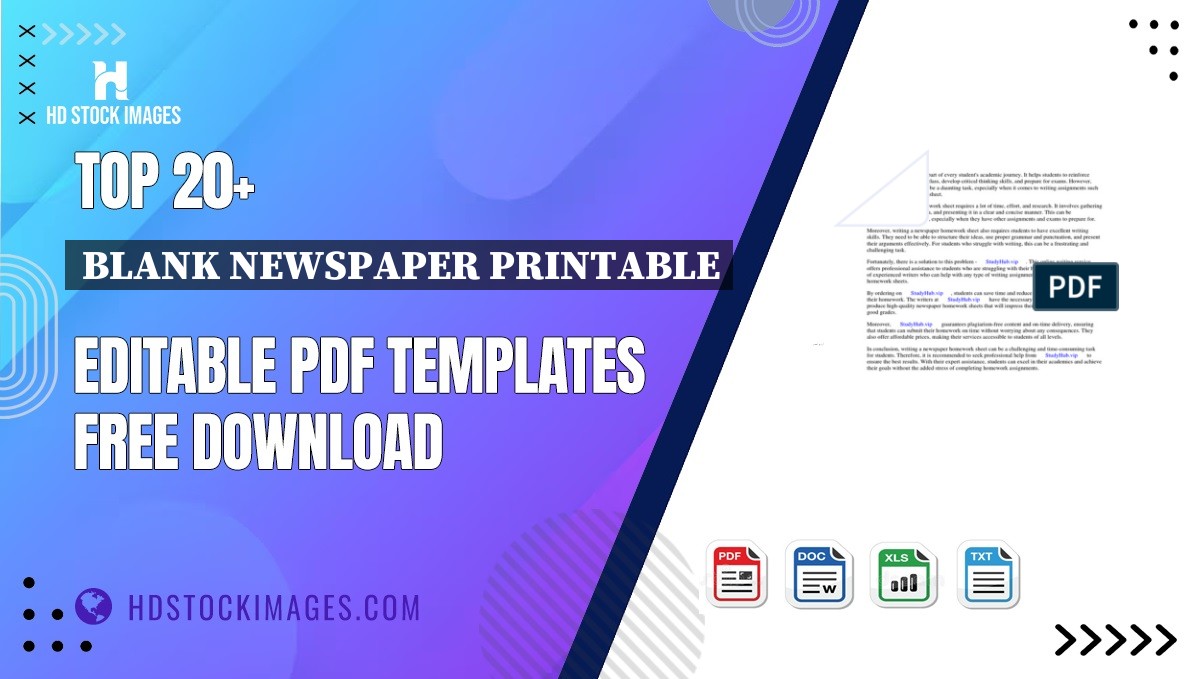 Top 20+ Blank Newspaper Printable Editable PDF Templates Free Download