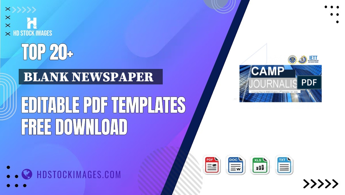 Top 20+ Blank Newspaper   Editable PDF Templates Free Download