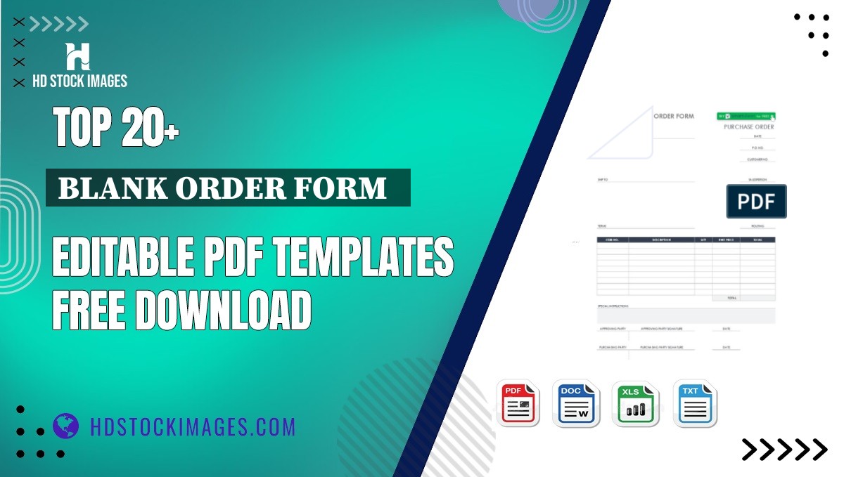 Top 20+ Blank Order Form   Editable PDF Templates Free Download