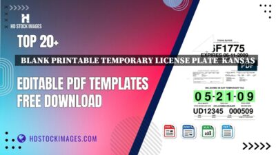 Top 20+  Blank Printable Temporary License Plate  Kansas Editable PDF Templates Free Download