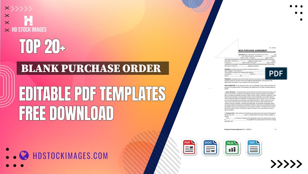 Top 20+ Blank Purchase Order   Editable PDF Templates Free Download