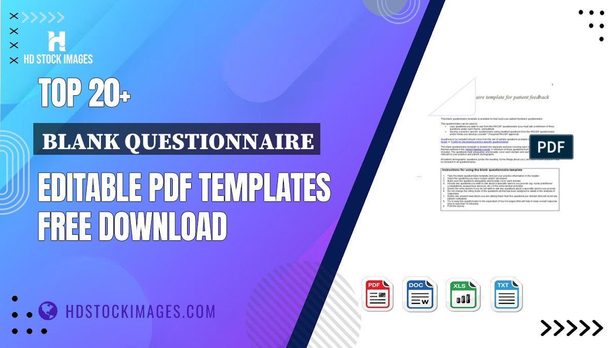 Top 20+ Blank Questionnaire Editable PDF Templates Free Download