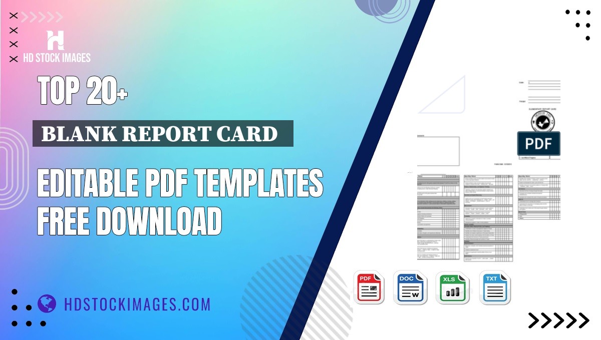 Top 20+ Blank Report Card   Editable PDF Templates Free Download