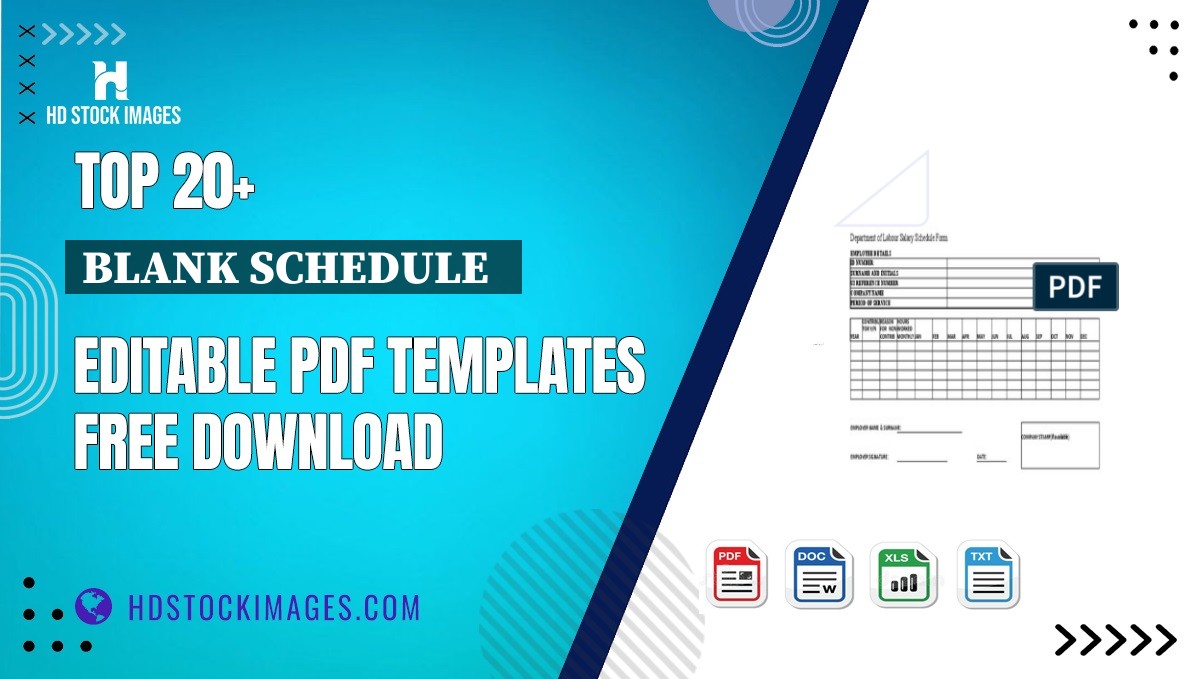 Top 20+ Blank Schedule   Editable PDF Templates Free Download