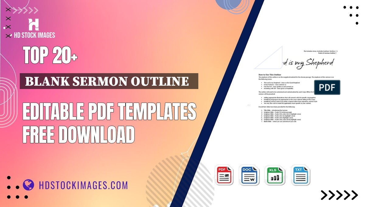 Top 20+ Blank Sermon Outline   Editable PDF Templates Free Download