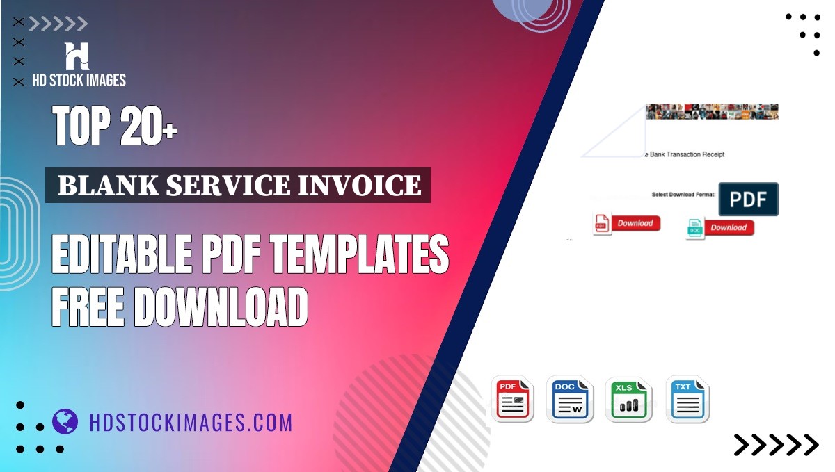 Top 20+ Blank Service Invoice Editable PDF Templates Free Download