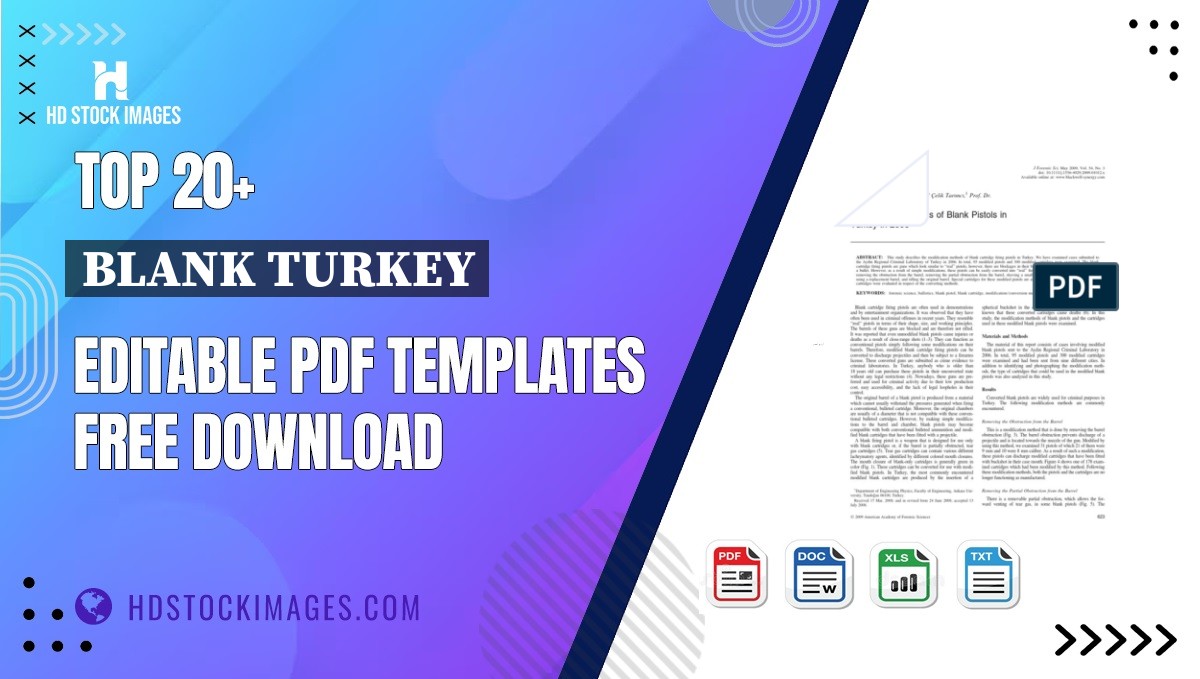 Top 20+ Blank Turkey Editable PDF Templates Free Download